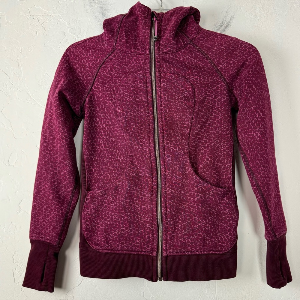 Lululemon Scuba Hoodie lll Star Pixel Raspberry Bordeaux Drama Maroon Red Pink